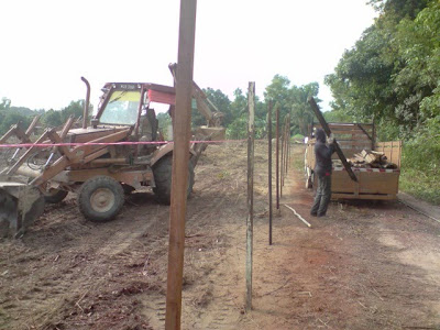mushleh utama agriculture proses memasang tiang pagar  dan 